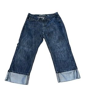 Merona Dark Wash Cropped Wide-Leg Jeans